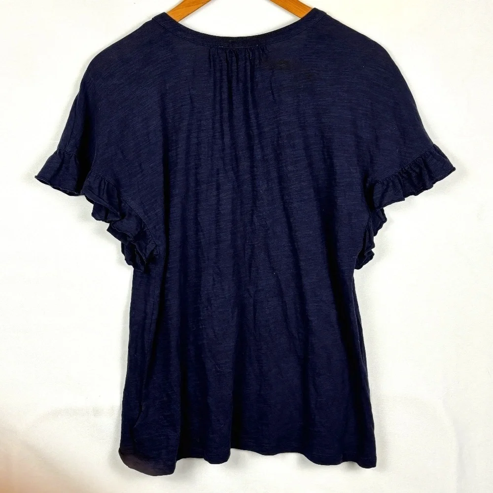 Christian Siriano Women's Tie Front T-Shirt‎ Blouse Top Sz S Embroidered Casual - Picture 4 of 8